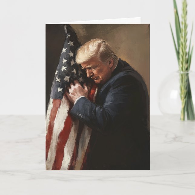 DONALD TRUMP MAGA AMERICAN FLAG CARD (Front)