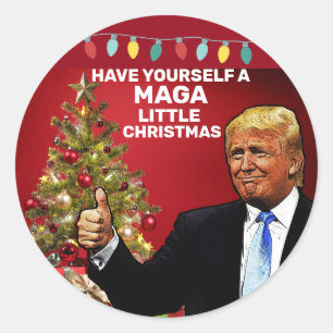 DONALD TRUMP MAGA LITTLE CHRISTMAS STICKERS