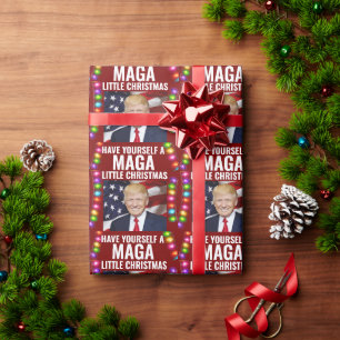 DONALD TRUMP MAGA LITTLE Christmas wrapping paper
