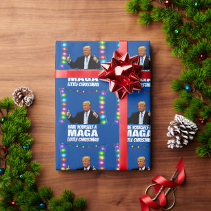 DONALD TRUMP MAGA LITTLE Christmas Wrapping Paper