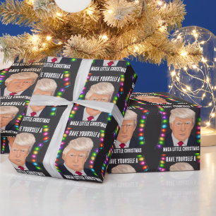 DONALD TRUMP MAGA LITTLE Christmas wrapping paper
