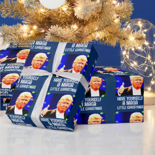 DONALD TRUMP MAGA LITTLE Christmas WRAPPING PAPER