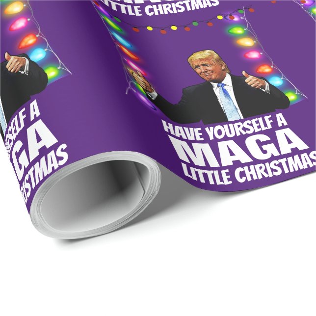  DONALD TRUMP MAGA LITTLE Christmas WRAPPING PAPER (Roll Corner)