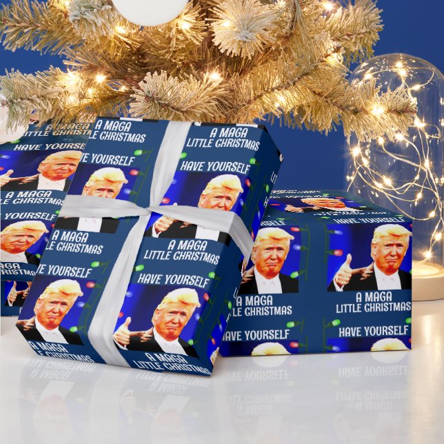  DONALD TRUMP MAGA LITTLE Christmas WRAPPING PAPER (Holidays)