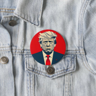 Donald Trump MAGA Red & Navy Car Magent 7.5 Cm Round Badge
