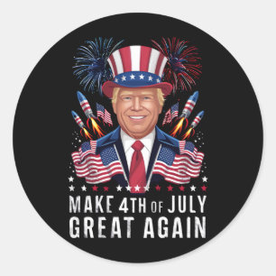 Donald Trump Make 4th Of July Great Again Classic Round Sticker