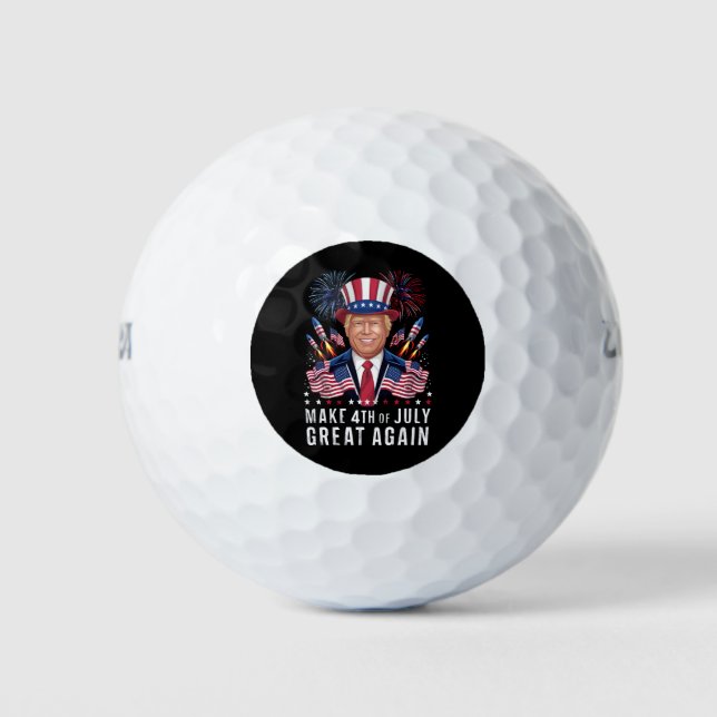 Donald Trump Make 4th Of July Great Again  Golf Balls (Front)