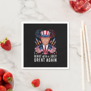 Donald Trump Make 4th Of July Great Again Napkin