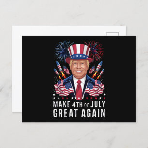 Donald Trump Make 4th Of July Great Again  Postcard