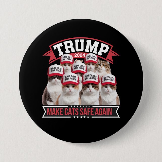 Donald Trump Make Cats Safe Again 2024 Debate  7.5 Cm Round Badge (Front)
