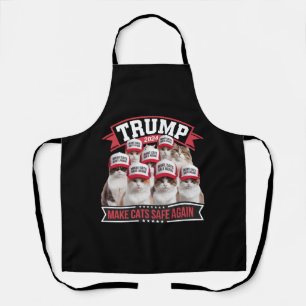Donald Trump Make Cats Safe Again 2024 Debate  Apron