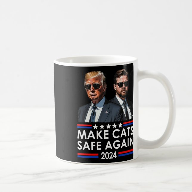 Donald Trump Make Cats Safe Again 2024 Debate Funn Coffee Mug (Right)