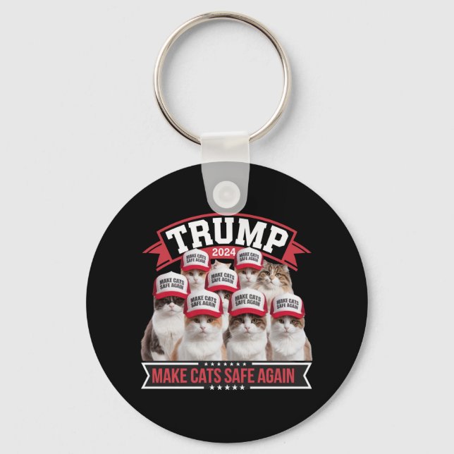 Donald Trump Make Cats Safe Again 2024 Debate  Key Ring (Front)