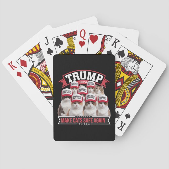 Donald Trump Make Cats Safe Again 2024 Debate  Playing Cards (Back)