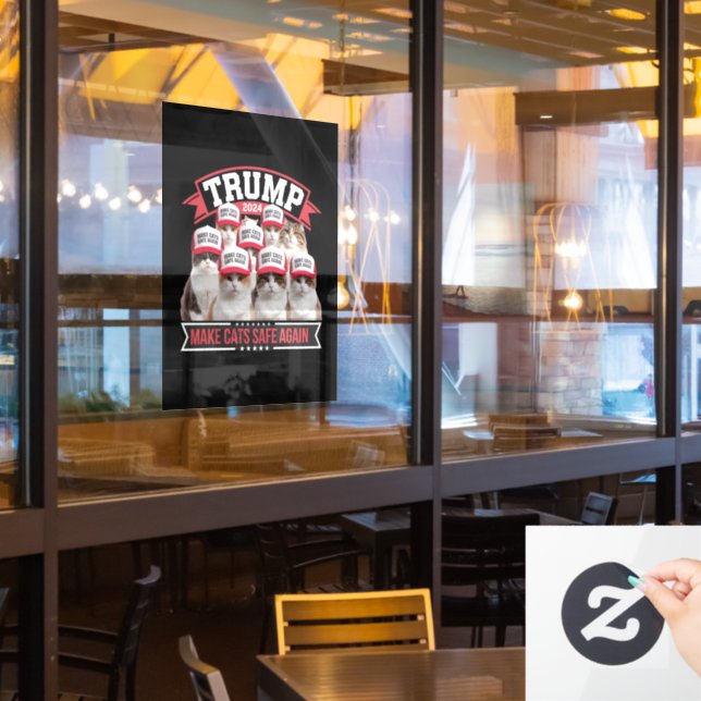 Donald Trump Make Cats Safe Again 2024 Debate  Window Cling (Restaurant Window)