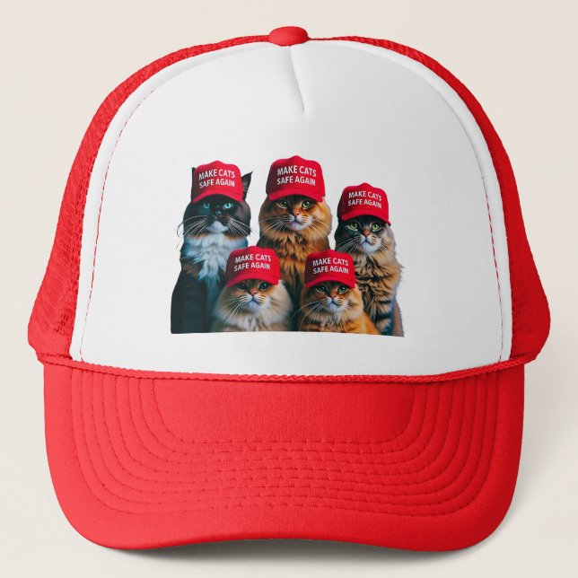 Donald Trump Make Cats Safe Again Red Hat 2024 (Front)