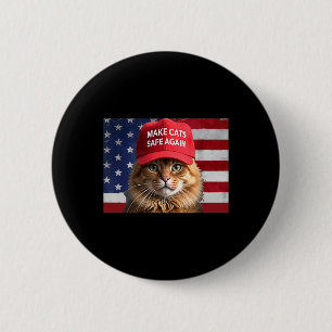 Donald Trump Make Cats Safe Again Red Hat 2024 Deb 6 Cm Round Badge