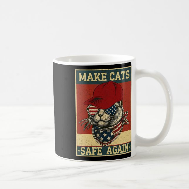 Donald Trump Make Cats Safe Again Red Hat 2024 Deb Coffee Mug (Right)