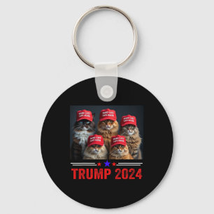 Donald Trump Make Cats Safe Again Red Hat 2024 Deb Key Ring