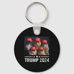 Donald Trump Make Cats Safe Again Red Hat 2024 Deb Key Ring