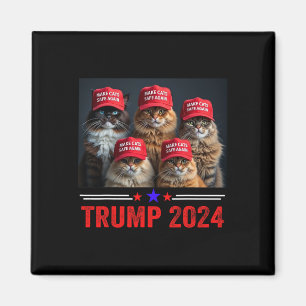 Donald Trump Make Cats Safe Again Red Hat 2024 Deb Magnet