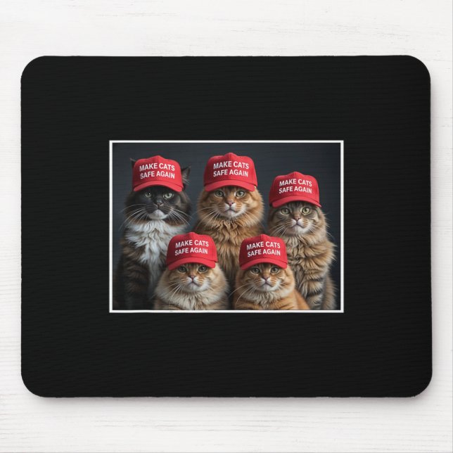Donald Trump Make Cats Safe Again Red Hat 2024 Deb Mouse Mat (Front)