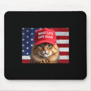 Donald Trump Make Cats Safe Again Red Hat 2024 Deb Mouse Mat