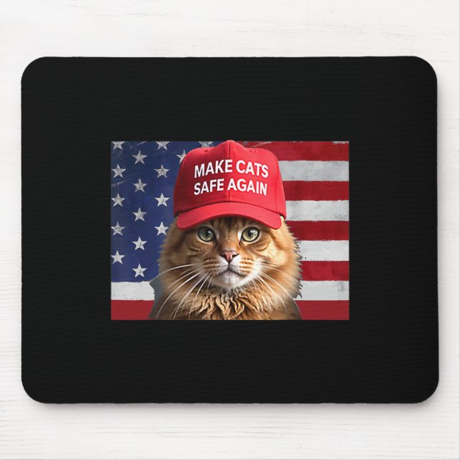 Donald Trump Make Cats Safe Again Red Hat 2024 Deb Mouse Mat (Front)