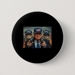 Donald Trump Make Cats Safe Again Red Hat 2024 Det 6 Cm Round Badge