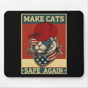 Donald Trump Make Cats Safe Again Red Hat 2024 Det Mouse Mat