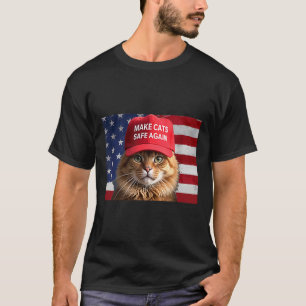 Donald Trump Make Cats Safe Again Red Hat 2024 Det T-Shirt