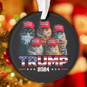 Donald Trump Make Cats Safe Again Red Hat 2024 Ornament
