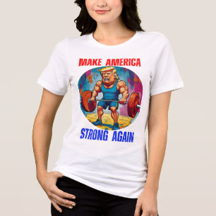 DONALD TRUMP - MAKE CHRISTMAS STRONG AGAIN Tri-Blend SHIRT