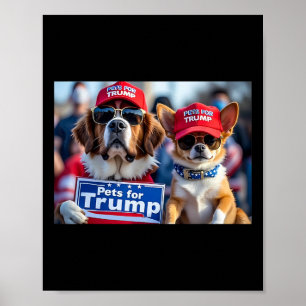 Donald Trump Make Dogs Safe Again Red Hat 2024 Deb Poster