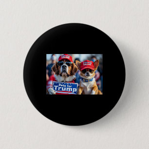 Donald Trump Make Dogs Safe Again Red Hat 2024 Det 6 Cm Round Badge