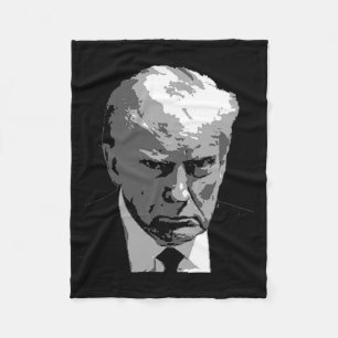 Donald Trump Mean Mug Shot Fleece Blanket