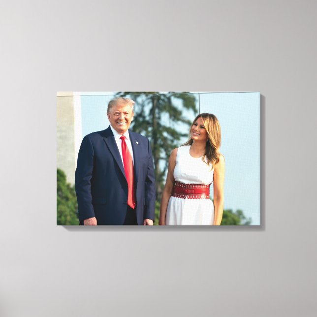 Donald Trump & Melania July 4, 2020 Canvas Print (Front)