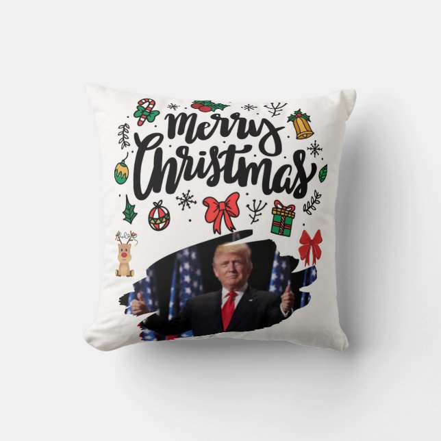 Donald Trump Merry Christmas Cushion (Front)