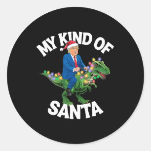 Donald Trump Merry Christmas Dinosaur Xmas T-rex Classic Round Sticker