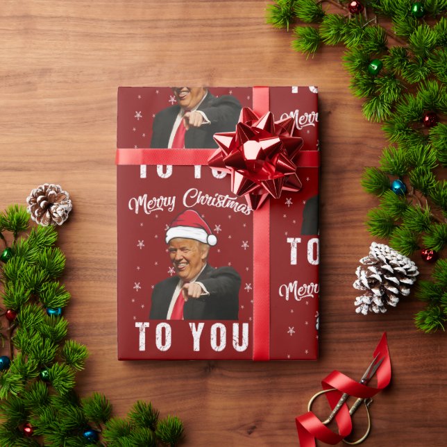 Donald Trump Merry Christmas Funny Wrapping Paper (Holiday Gift)