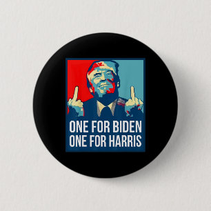 Donald Trump Middle Finger Biden Harris America Re 6 Cm Round Badge