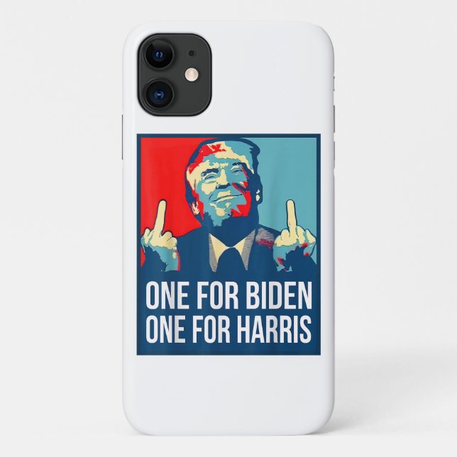 Donald Trump Middle Finger Biden Harris America Re Case-Mate iPhone Case (Back)