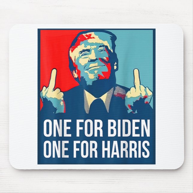 Donald Trump Middle Finger Biden Harris America Re Mouse Mat (Front)