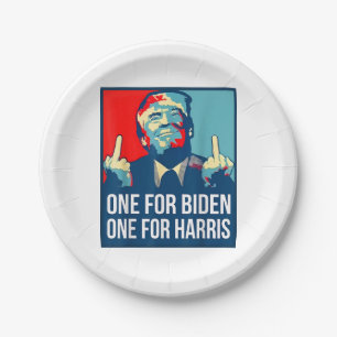 Donald Trump Middle Finger Biden Harris America Re Paper Plate