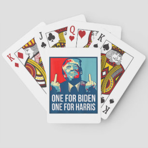 Donald Trump Middle Finger Biden Harris America Re Playing Cards