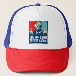 Donald Trump Middle Finger Biden Harris America Re Trucker Hat