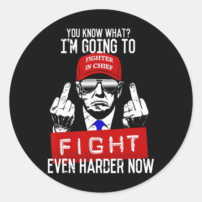 Donald Trump Middle Finger Flipping Off Pro Republ Classic Round Sticker (Front)