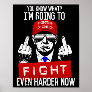 Donald Trump Middle Finger Flipping Off Pro Republ Poster