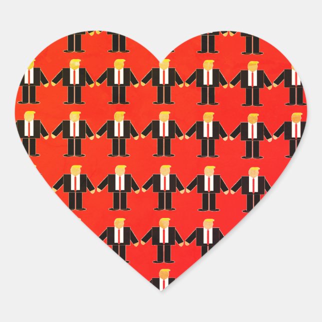Donald Trump Minis  Heart Sticker (Front)