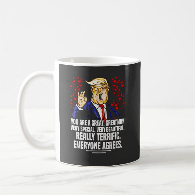 Donald Trump Mothers Day T shirt, Gift For Mum,   Coffee Mug (Left)